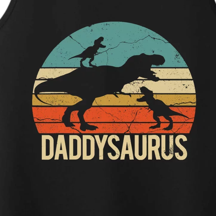 Daddy Dinosaur Daddysaurus 2 Two christmas Gift For Dad Performance Tank