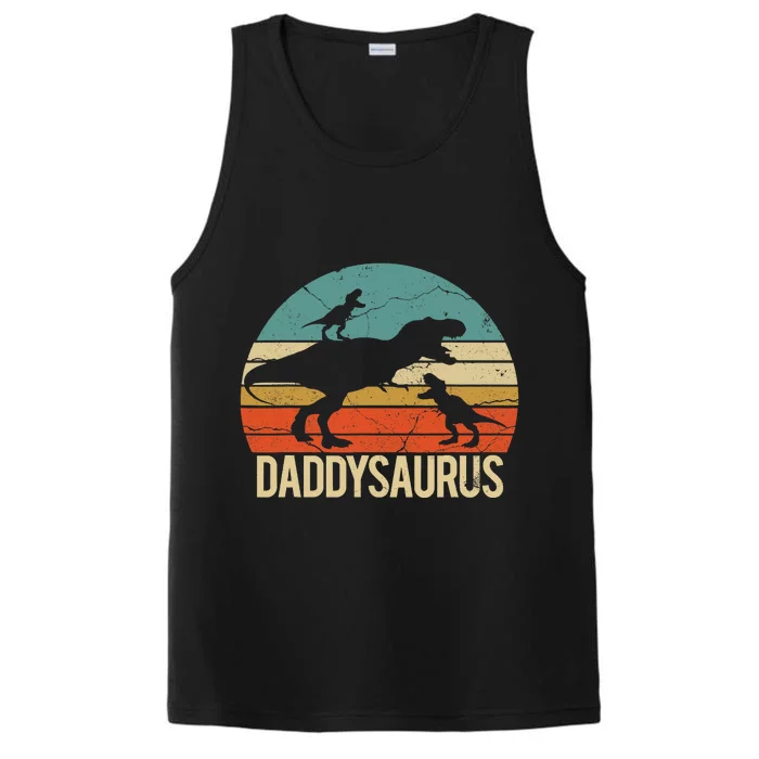 Daddy Dinosaur Daddysaurus 2 Two christmas Gift For Dad Performance Tank