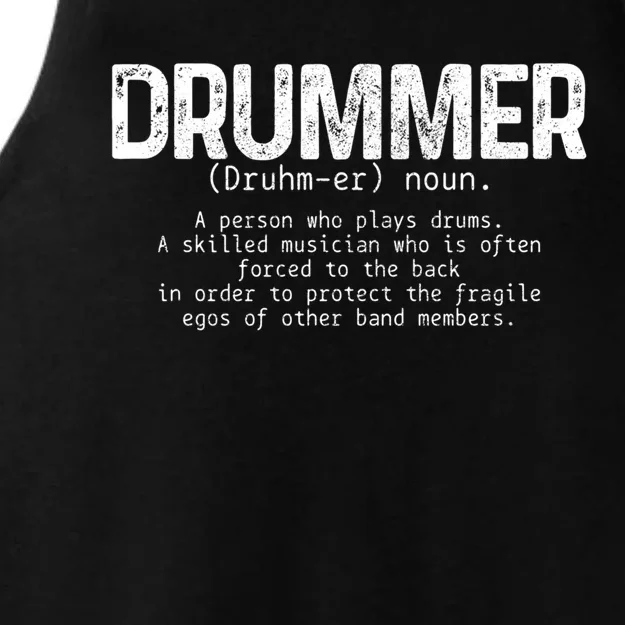 Drummer Definition Drums Drumming Funny Drummer Gift Ladies Tri-Blend Wicking Tank