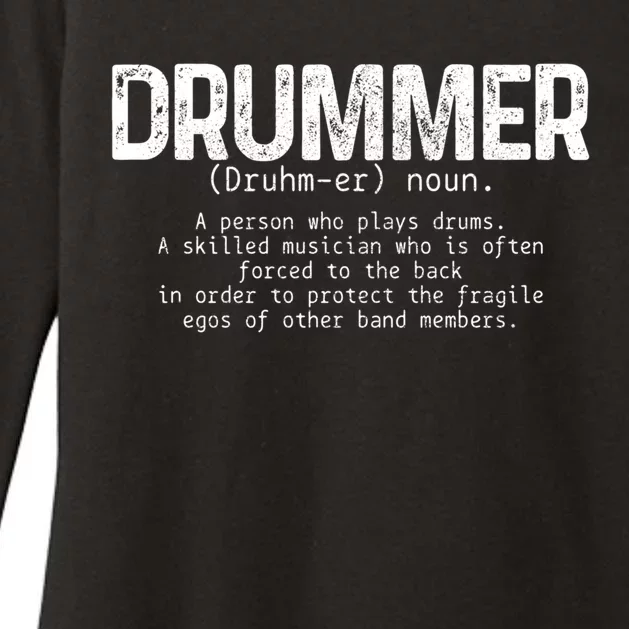 Drummer Definition Drums Drumming Funny Drummer Gift Womens CVC Long Sleeve Shirt