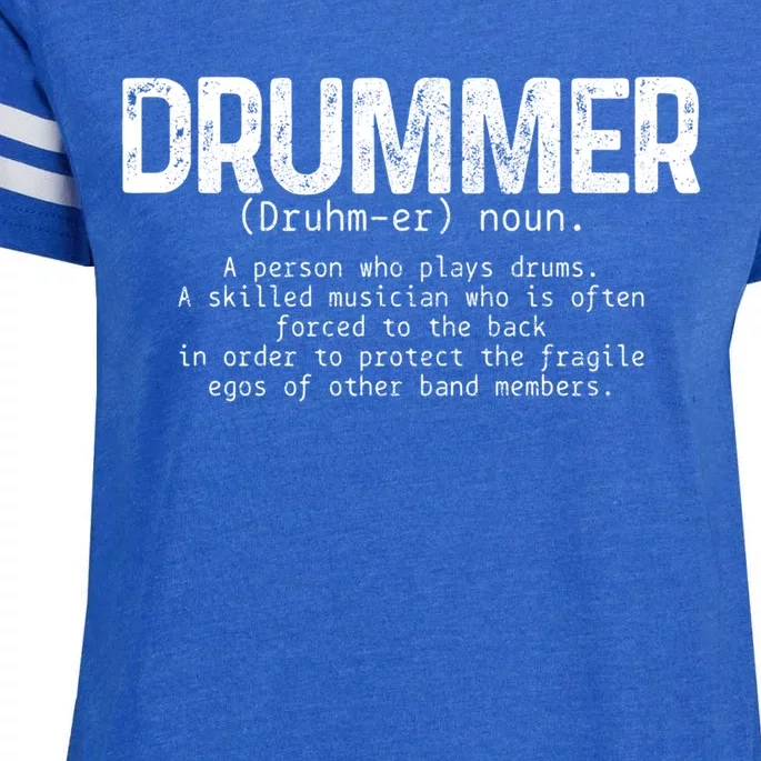 Drummer Definition Drums Drumming Funny Drummer Gift Enza Ladies Jersey Football T-Shirt