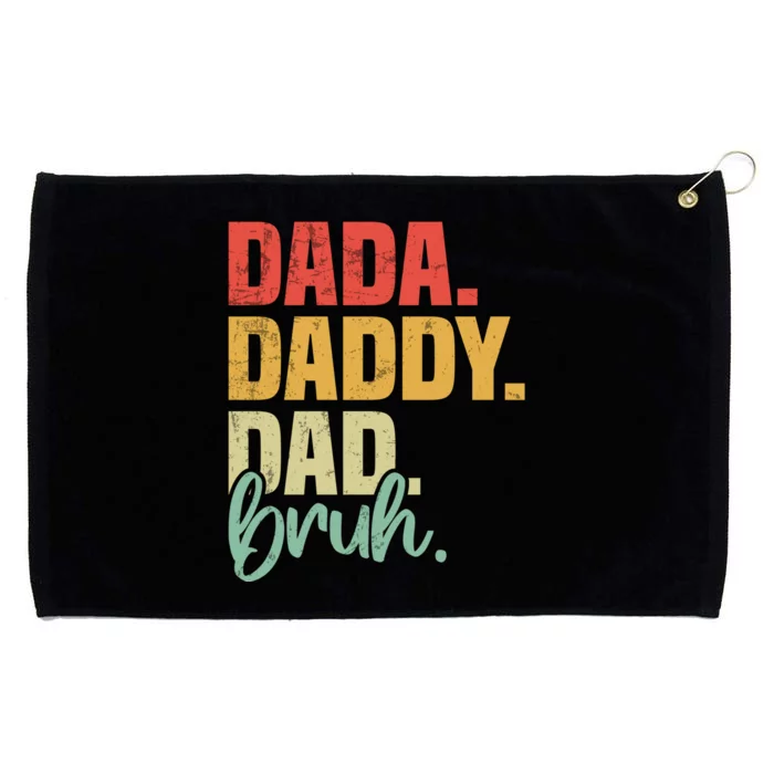 Dada Daddy Dad Bruh Fathers Day Vintage Funny Father Grommeted Golf Towel