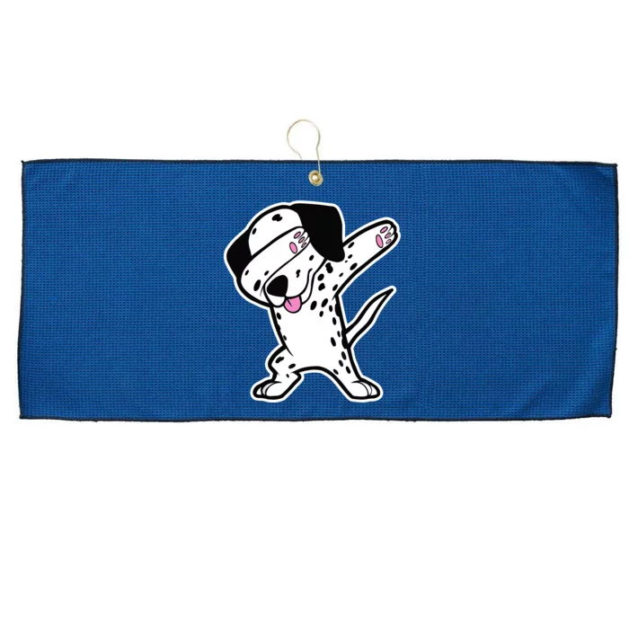 Dalmatian Dabbing Design Funny Dalmation Dab Dog Dance Large Microfiber Waffle Golf Towel