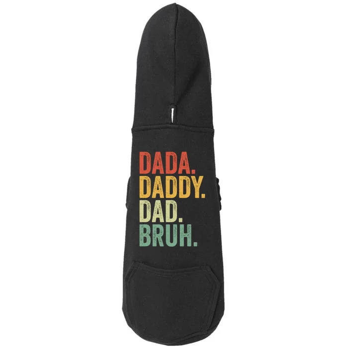 Dada Daddy Dad Bruh Fathers Day Vintage Funny Father Doggie 3-End Fleece Hoodie