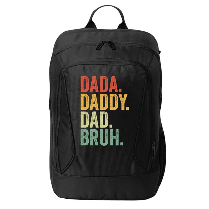 Dada Daddy Dad Bruh Fathers Day Vintage Funny Father City Backpack