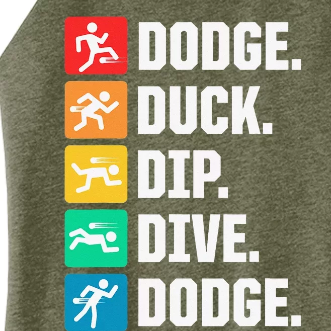 Dodge Duck Dip Dive Dodge Player Women’s Perfect Tri Rocker Tank