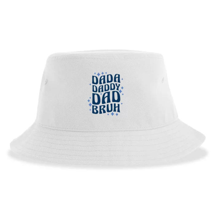 Dada Daddy Dad Bruh Fathers Day Groovy Funny Father Gifts Sustainable Bucket Hat