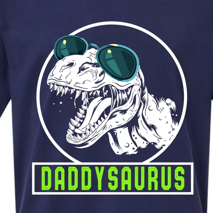 Daddysaurus Dad Dinosaur Fahter Rex Family Matching Gift Sueded Cloud Jersey T-Shirt