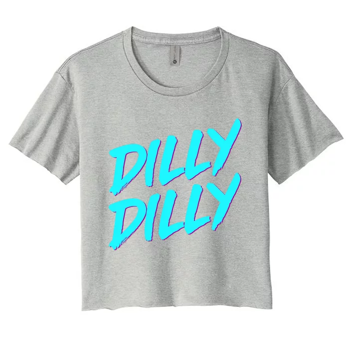 Dilly Dilly Drinking Beer Funny Beer Meme Quote Women's Crop Top Tee