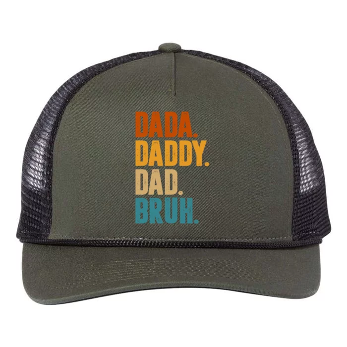 Dada Daddy Dad Bruh Vintage Retro Rope Trucker Hat Cap