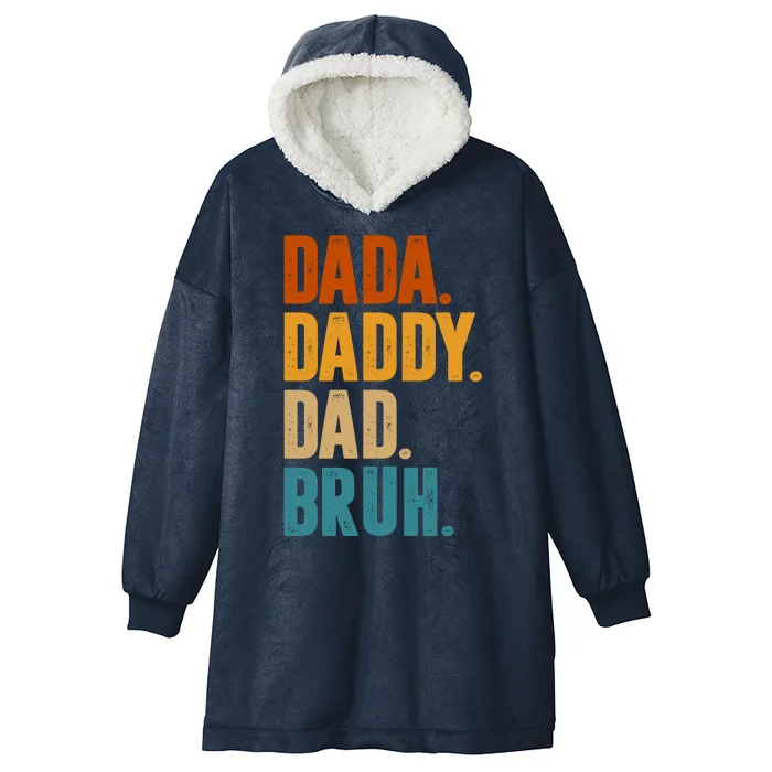 Dada Daddy Dad Bruh Vintage Hooded Wearable Blanket