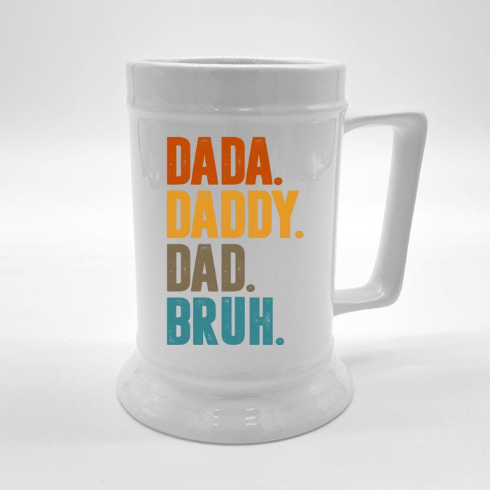 Dada Daddy Dad Bruh Vintage Front & Back Beer Stein