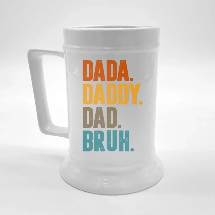 Dada Daddy Dad Bruh Vintage Front & Back Beer Stein