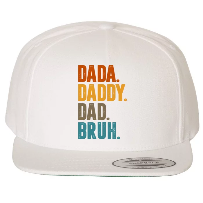 Dada Daddy Dad Bruh Vintage Wool Snapback Cap