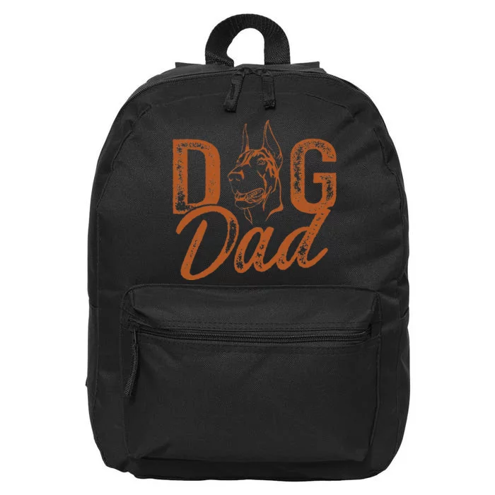 Doberman Dog Dad Dobie 16 in Basic Backpack