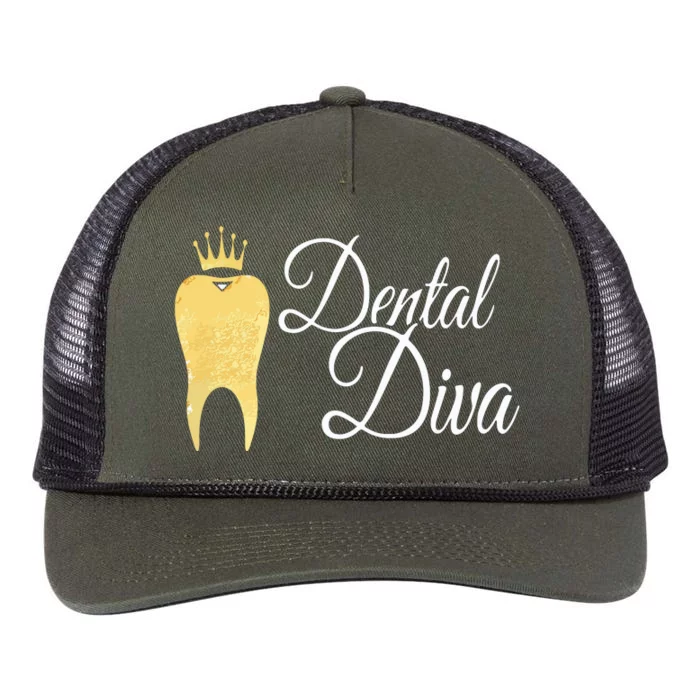 Dental Diva Dentists Assistants Hygienists Dentistry Office Retro Rope Trucker Hat Cap