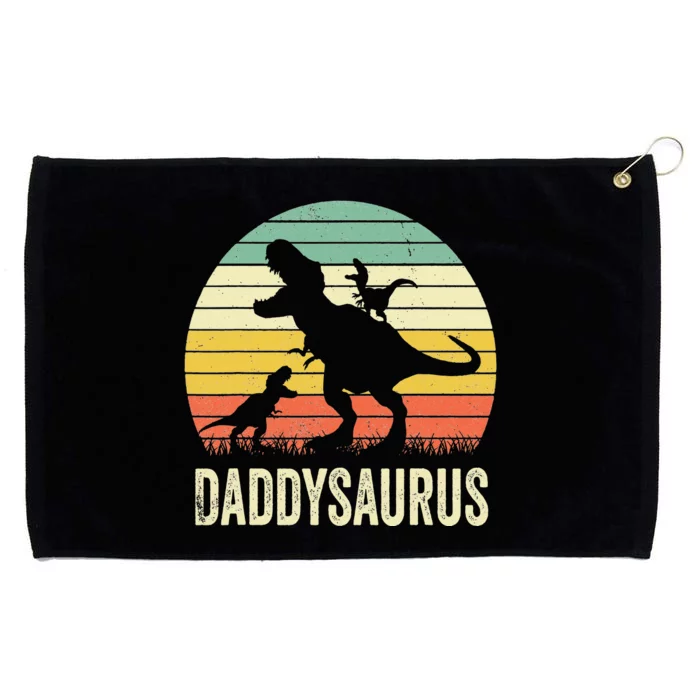 Daddy Dinosaur Daddysaurus 2 Father's Day Gift For Dad Grommeted Golf Towel