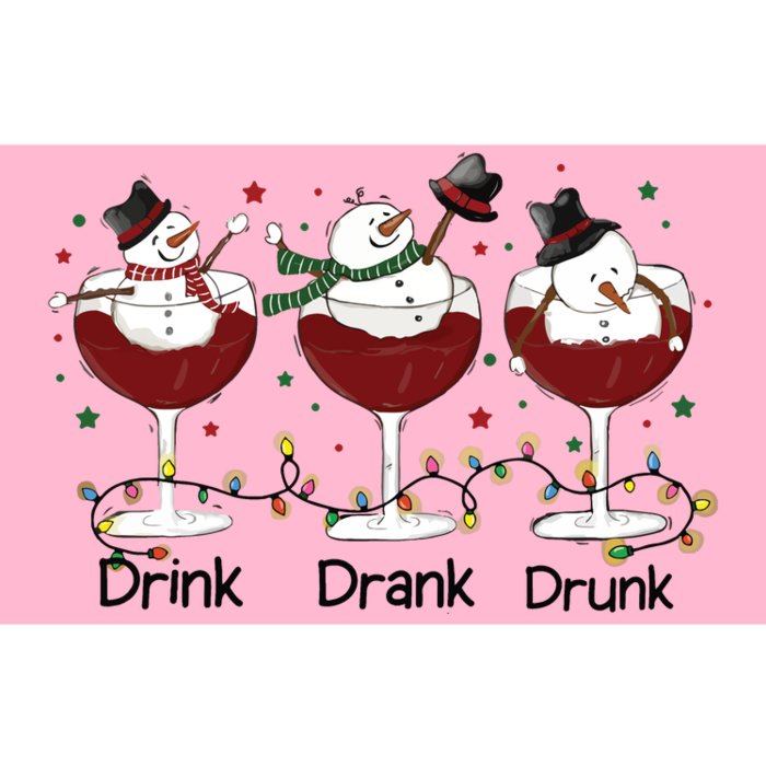 Drink Drank Drunk Funny Snowman Christmas Wine Bumper Sticker