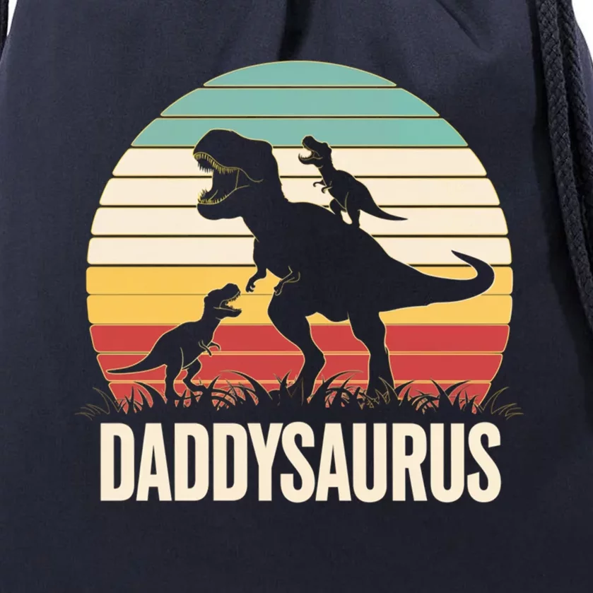 Daddysaurus Dinosaur Dad Rex Father Fun Gift Drawstring Bag