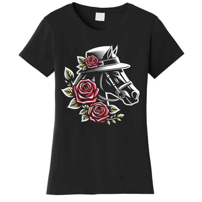 Derby Day Ddress 2024 Funny Hat Horse Racing Derby Women's T-Shirt