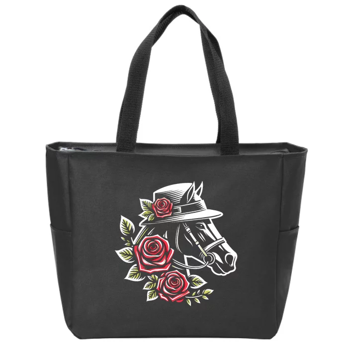 Derby Day Ddress 2024 Funny Hat Horse Racing Derby Zip Tote Bag