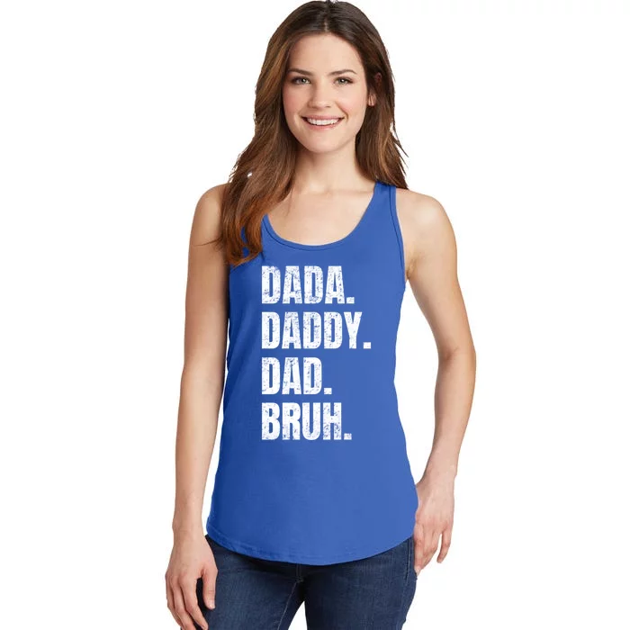 Dada Daddy Dad Bruh Funny Fathers Day 2024 Retro Vintage Dad Gift Ladies Essential Tank