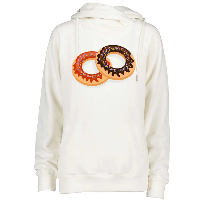 Dual Doughnuts Womens Funnel Neck Pullover Hood