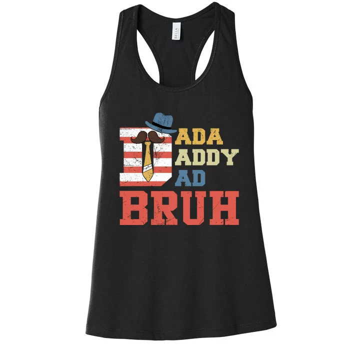 Dada Daddy Dad Bruh FatherS Day Women's Racerback Tank