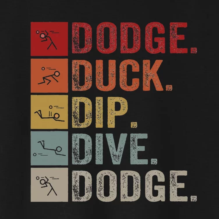 Duck Dip Dive I Ball Games I Funny Dodgeball Women's Crop Top Tee