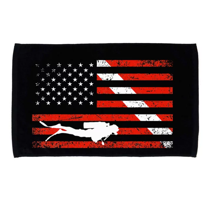 Diver Down Dive Flag Scuba Diving American Flag Microfiber Hand Towel