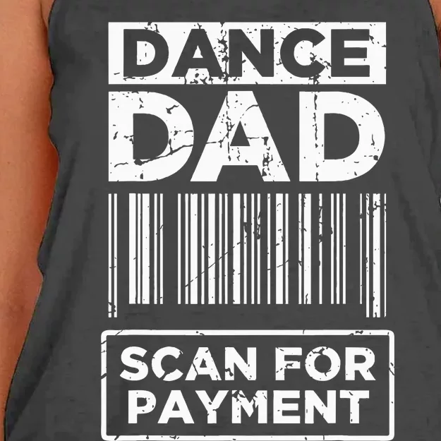 Dance Dad Distressed Scan For Payment Parents Women's Knotted Racerback Tank