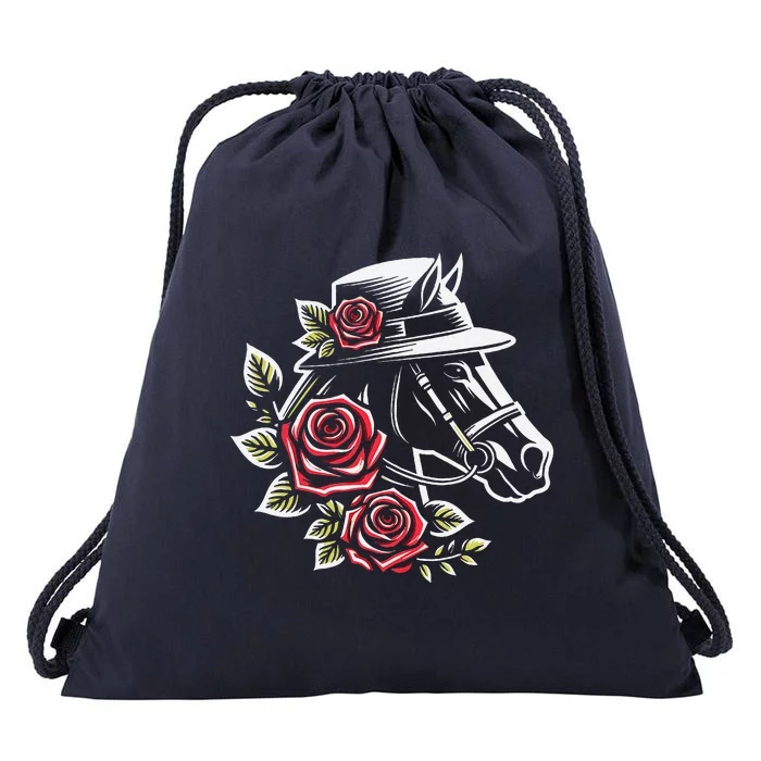 Derby Day Ddress 2024 Funny Hat Horse Racing Derby Drawstring Bag