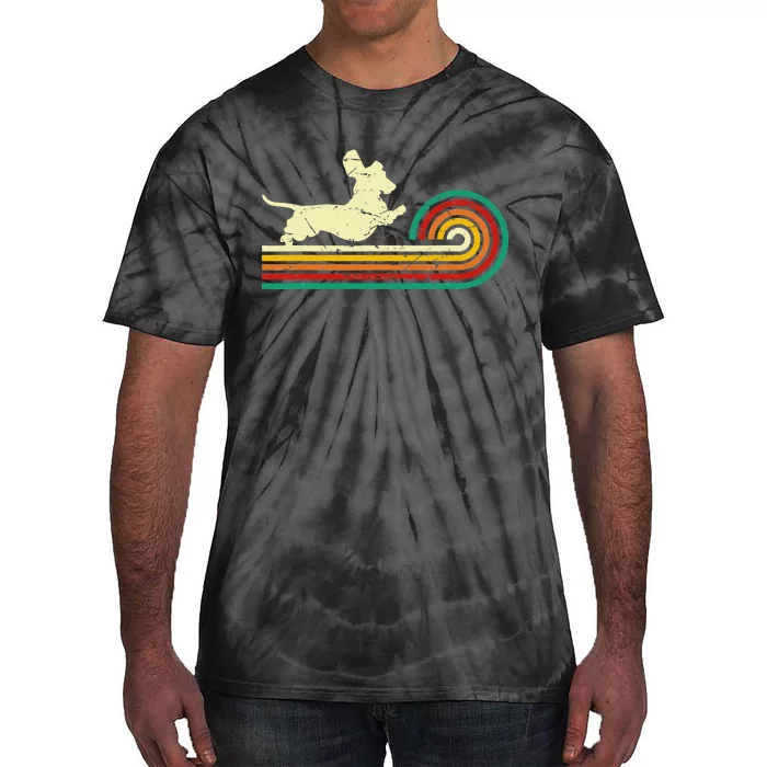 Dachshund dachshund dog silhouette retro gift Tie-Dye T-Shirt