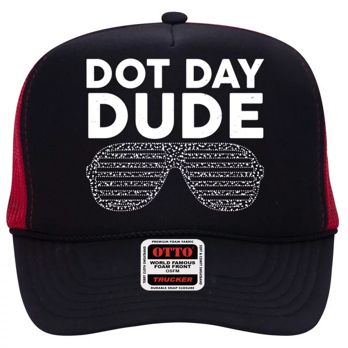 Dot Day Dude Shutter Shades Sunglasses High Crown Mesh Trucker Hat