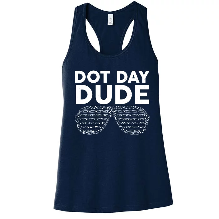 Dot Day Dude Shutter Shades Sunglasses Women's Racerback Tank