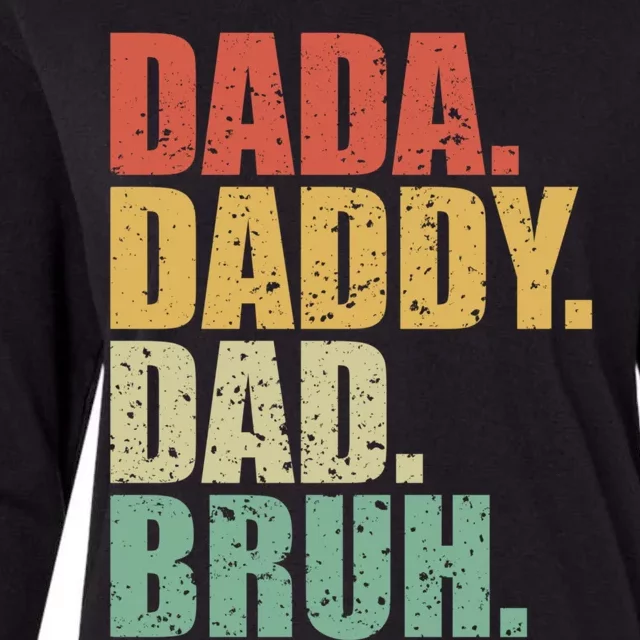 Dada Daddy Dad Bruh Fathers Day 2024 Gifts Womens Cotton Relaxed Long Sleeve T-Shirt