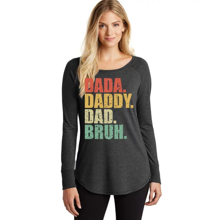 Dada Daddy Dad Bruh Fathers Day 2024 Gifts Women's Perfect Tri Tunic Long Sleeve Shirt