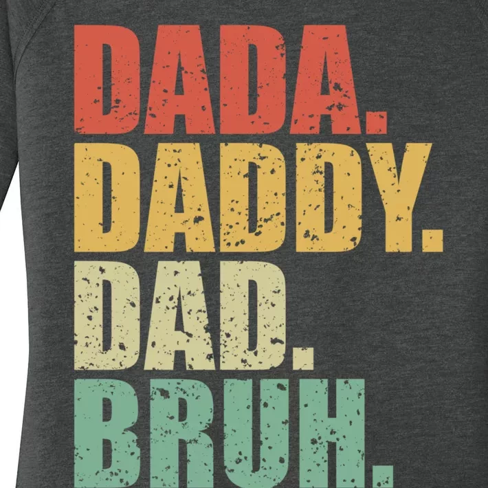 Dada Daddy Dad Bruh Fathers Day 2024 Gifts Women's Perfect Tri Tunic Long Sleeve Shirt