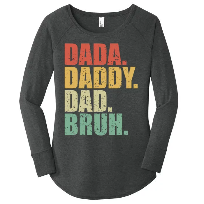 Dada Daddy Dad Bruh Fathers Day 2024 Gifts Women's Perfect Tri Tunic Long Sleeve Shirt