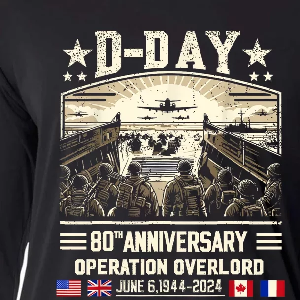 Dday Dwight D. Eisenhower Quote Dday 80th Anniversary Cooling Performance Long Sleeve Crew