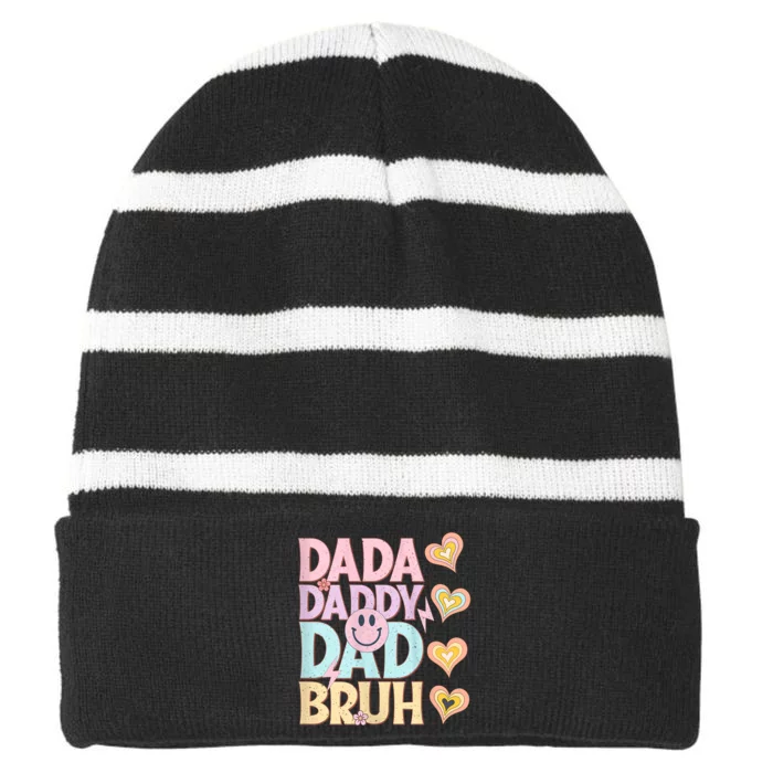 Dada Daddy Dad Bruh FatherS Day 2024 Gifts Striped Beanie with Solid Band