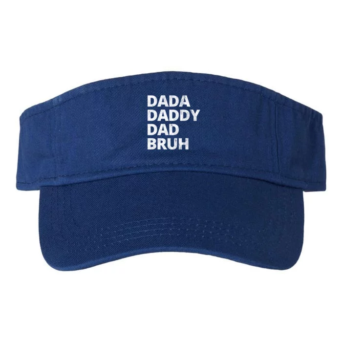 Dada Daddy Dad Bruh Vintage Funny Valucap Bio-Washed Visor