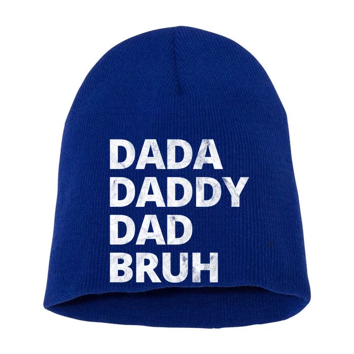 Dada Daddy Dad Bruh Vintage Funny Short Acrylic Beanie