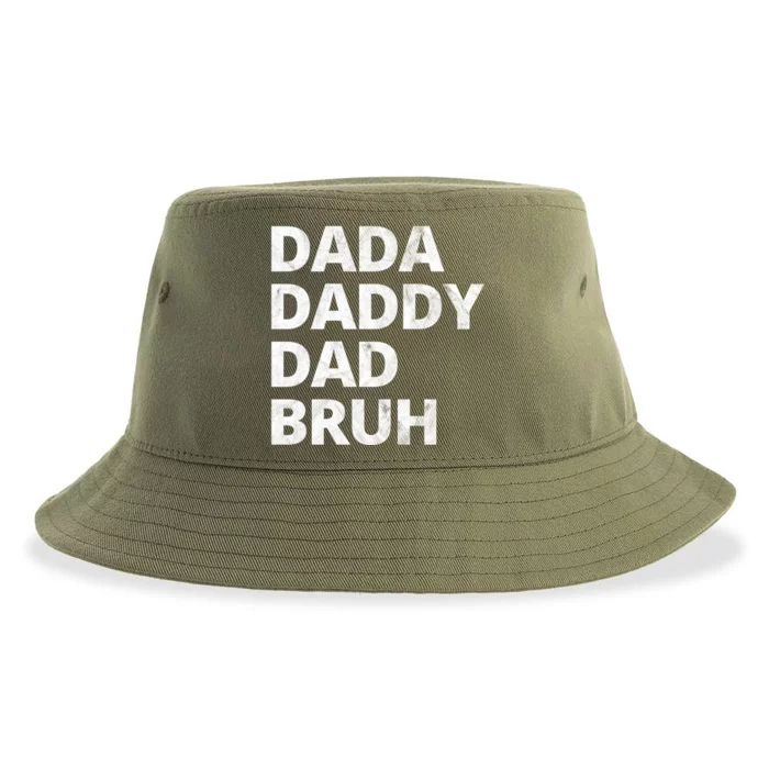 Dada Daddy Dad Bruh Vintage Funny Sustainable Bucket Hat