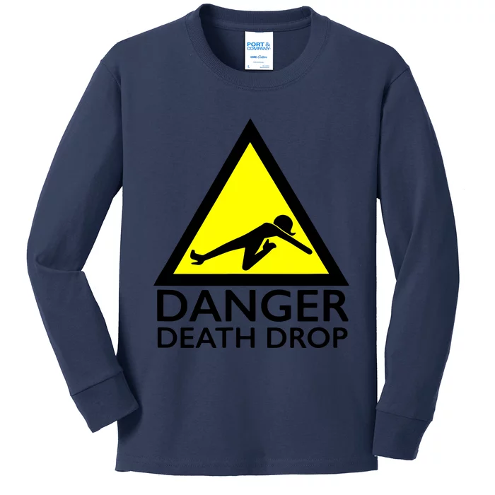 Danger Death Drop Kids Long Sleeve Shirt