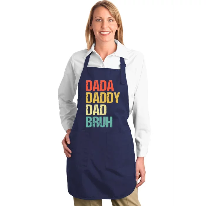 Dada Daddy Dad Bruh Full-Length Apron With Pocket