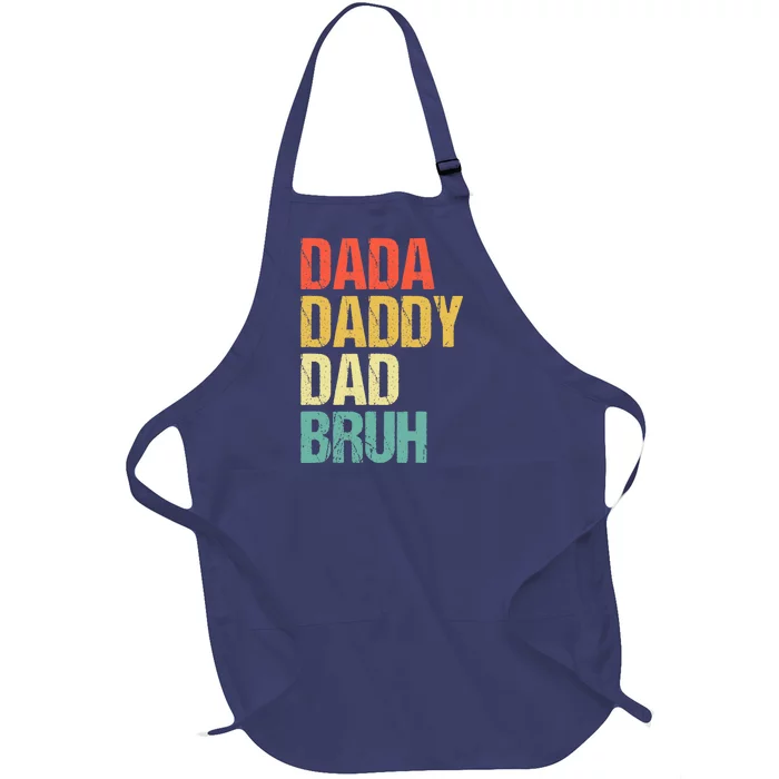 Dada Daddy Dad Bruh Full-Length Apron With Pocket