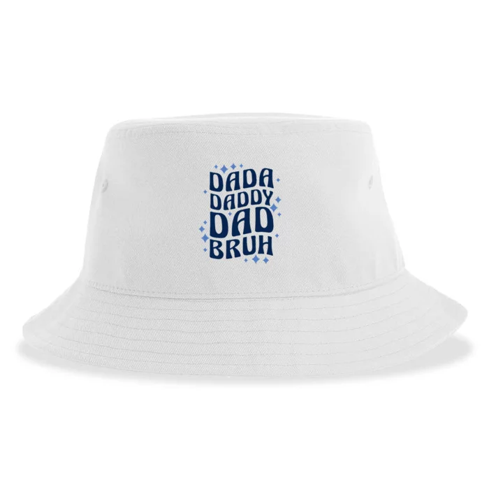 Dada Daddy Dad Bruh Fathers Day Groovy Funny Father Gifts Sustainable Bucket Hat