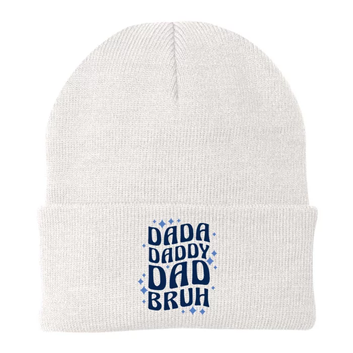 Dada Daddy Dad Bruh Fathers Day Groovy Funny Father Gifts Knit Cap Winter Beanie