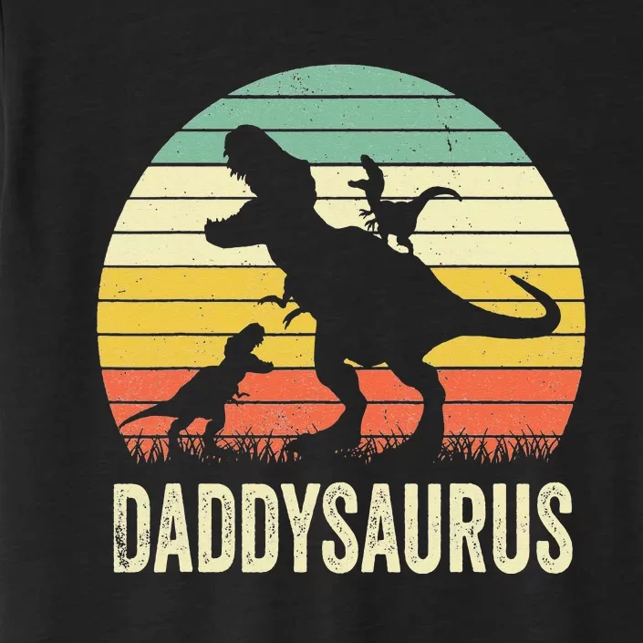 Daddy Dinosaur Daddysaurus 2 Father's Day Gift For Dad ChromaSoft Performance T-Shirt